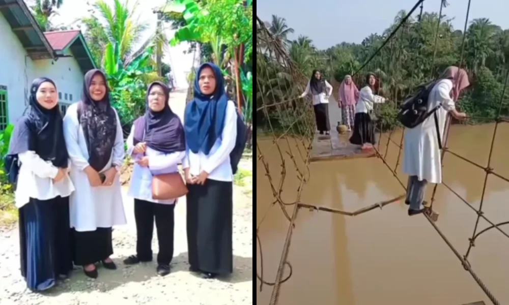 Viral! guru yang sebrangi jembatan di jambi kini minta maaf