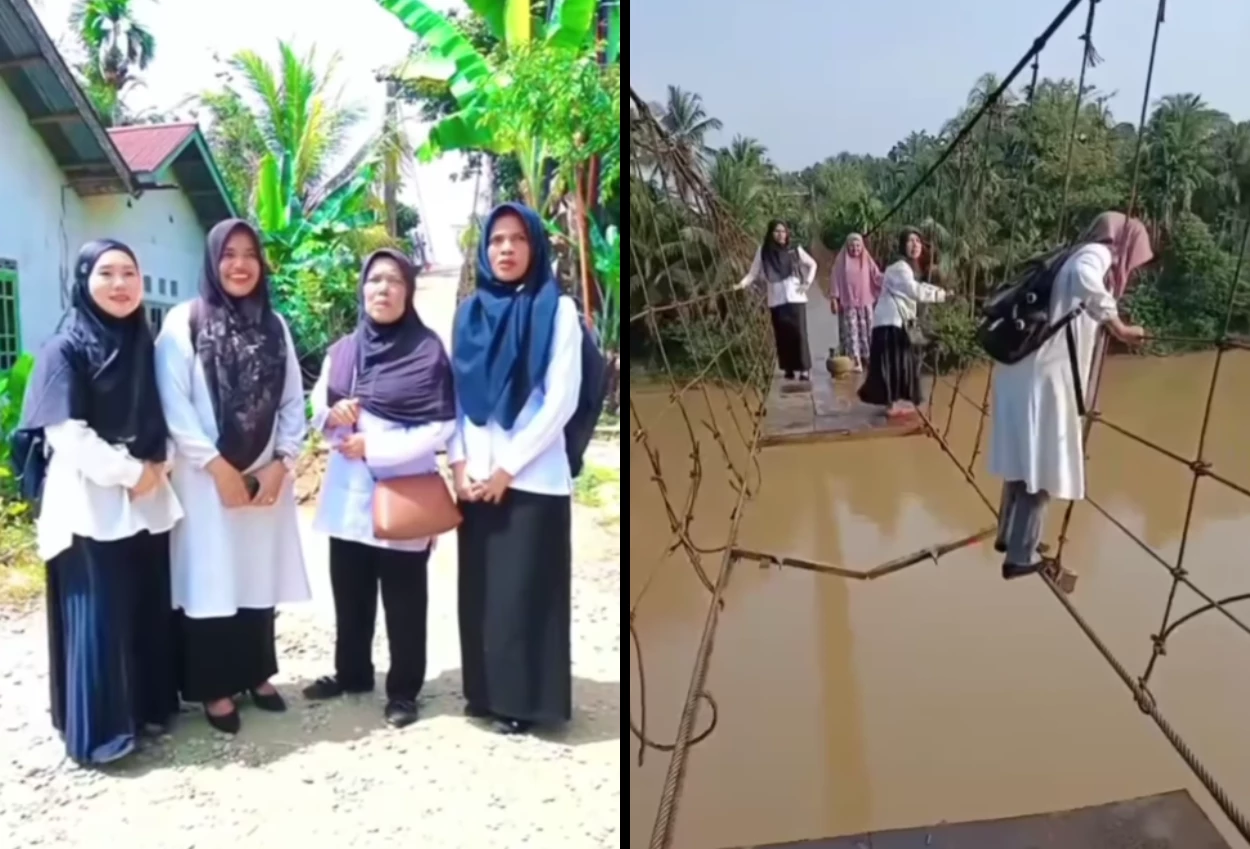 Viral! guru yang sebrangi jembatan di jambi kini minta maaf