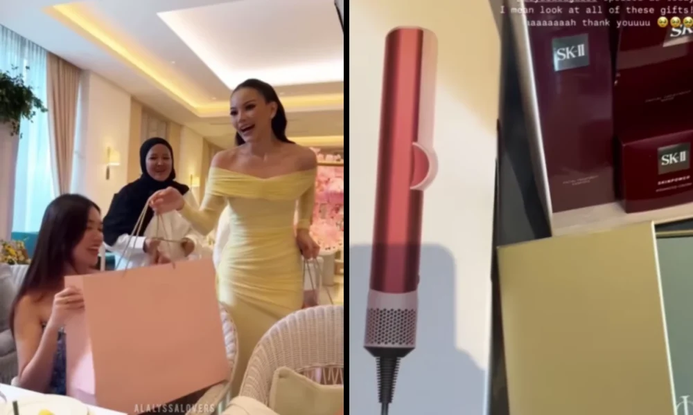 Alyssa daguise bagi catokan dyson dan skii di bridal brunch, bridesmaid auto syok