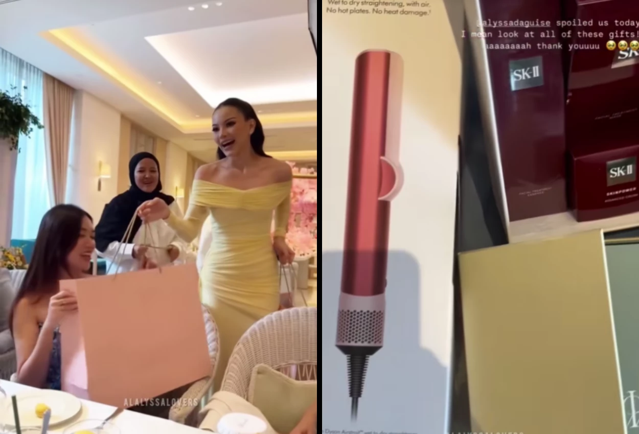 Alyssa daguise bagi catokan dyson dan skii di bridal brunch, bridesmaid auto syok