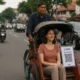 Becak di solo kini bisa dibayar pakai qris!