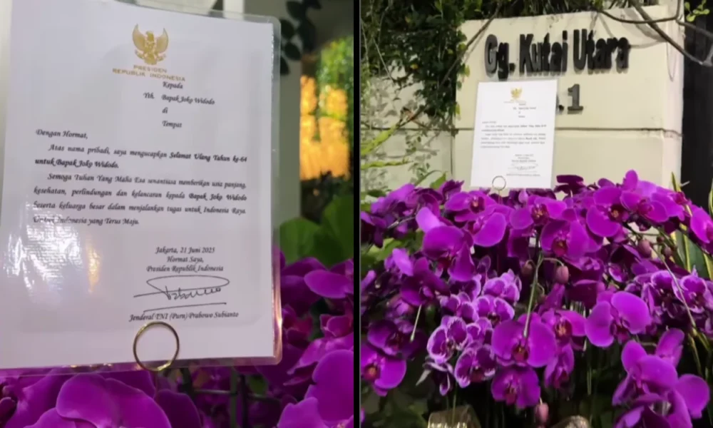 Dikirimi bunga oleh prabowo, jokowi saya sangat tersentuh oleh kasih sayang bapak presiden
