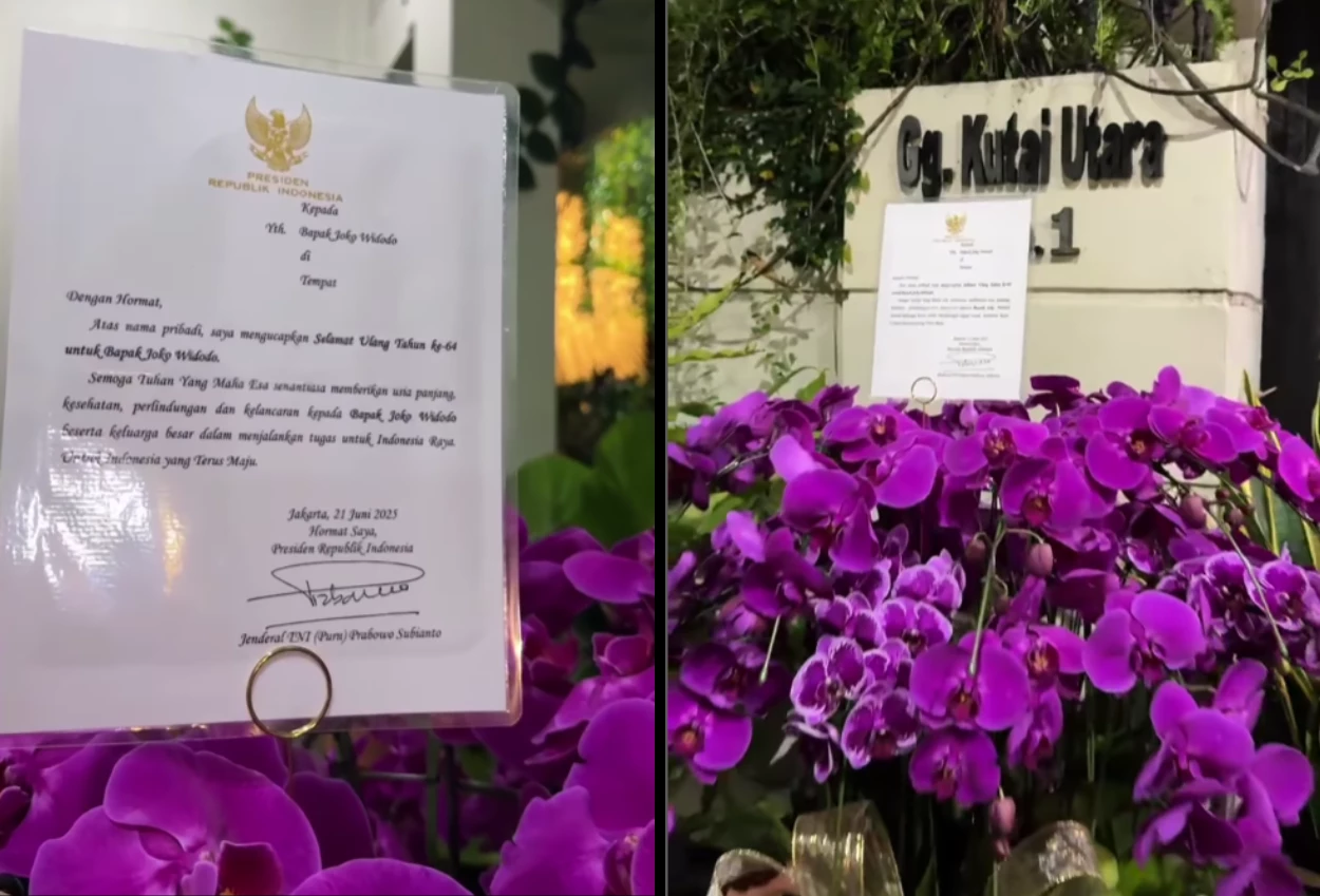 Dikirimi bunga oleh prabowo, jokowi saya sangat tersentuh oleh kasih sayang bapak presiden