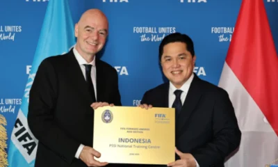 Fifa berikan penghargaan emas pada pssi, erick thohir apresiasi kerja keras tim