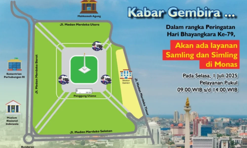 Layanan sim dan samsat keliling hadir di monas saat hut bhayangkara ke 79