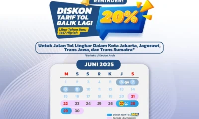 Libur panjang, tarif tol diskon 20% berlaku mulai hari ini