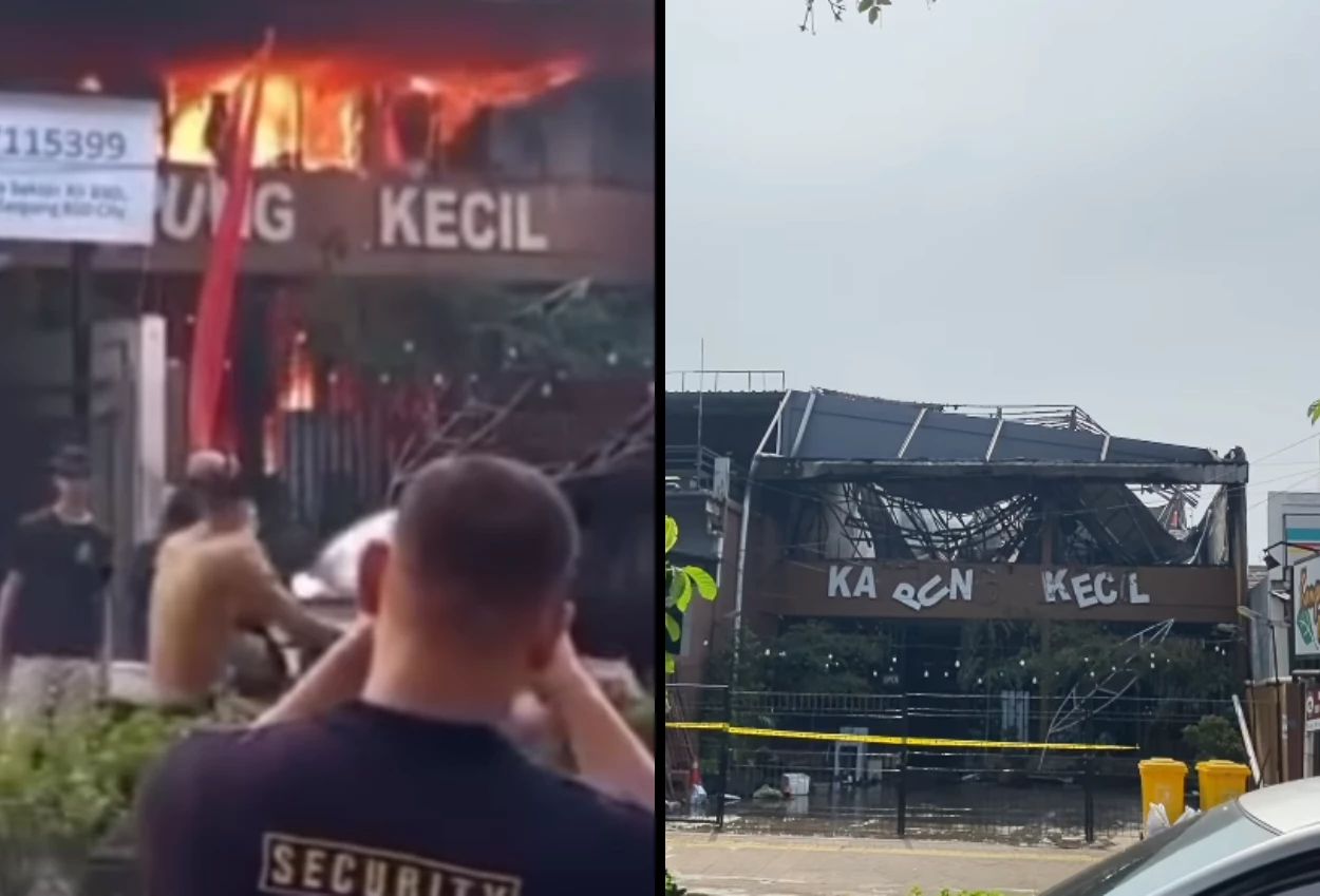 Rumah makan kampung kecil di bsd terbakar, 2 orang luka luka