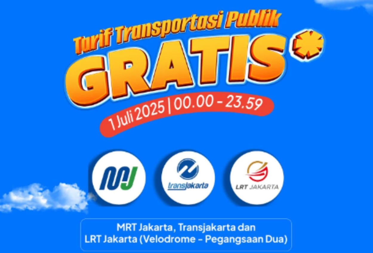 Tarif mrt, lrt, dan transjakarta cuma rp1 pada 1 juli 2025