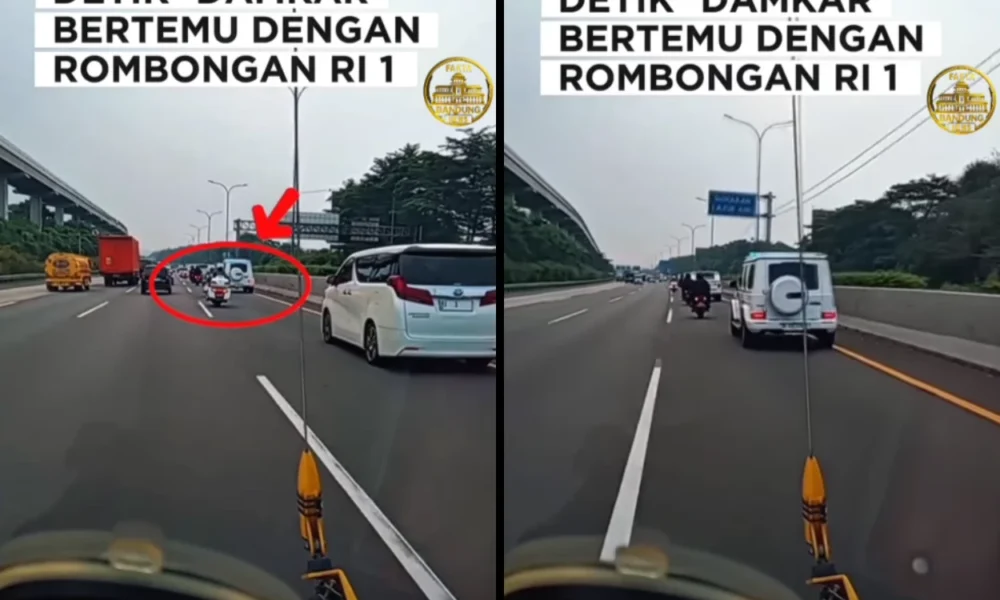 Viral! rombongan presiden prabowo prioritaskan mobil damkar di jalan raya