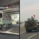 Viral! truk militer dan tank terekam di jalan, netizen jangan perang plis