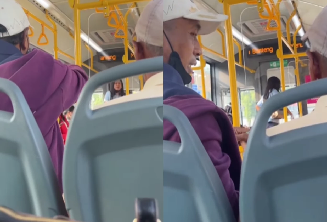 Aksi heroik perempuan bela kakek yang kena palak di transjakarta