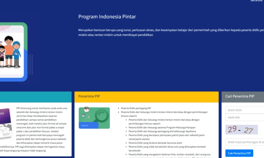 Cara cek nama penerima pip di laman pip.kemendikdasmen.go.id