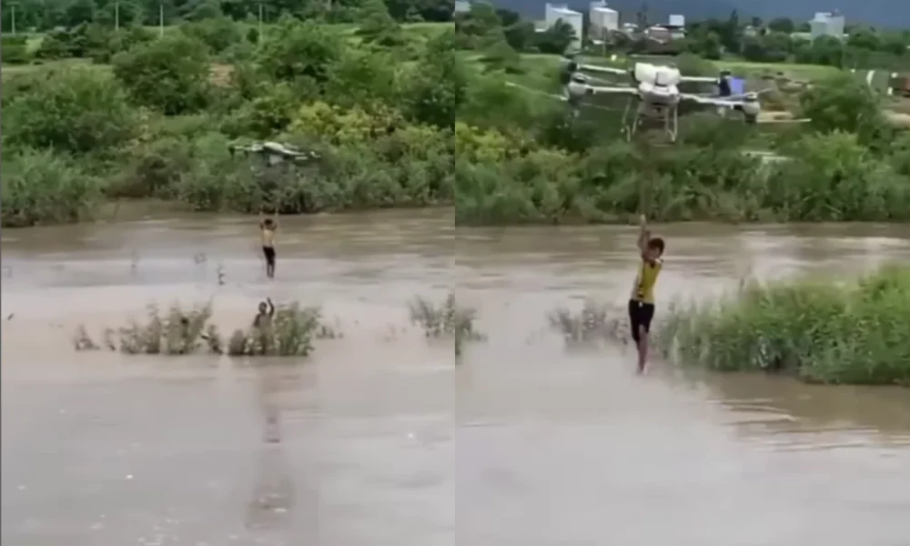 Detik detik drone petani selamatkan anak dari banjir di vietnam
