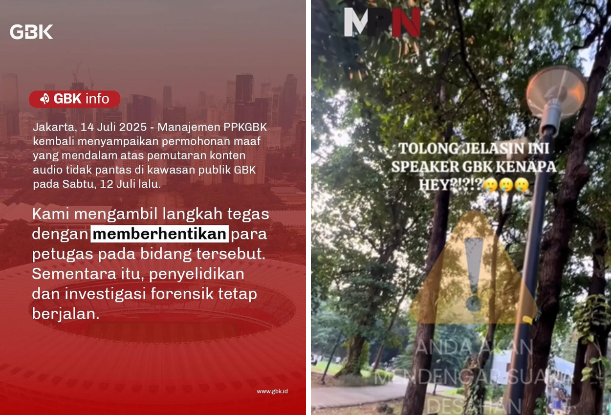 Gbk pecat petugas yang putar suara tak senonoh di speaker