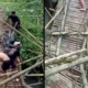 Jembatan bambu penghubung antar kampung di pandeglang roboh
