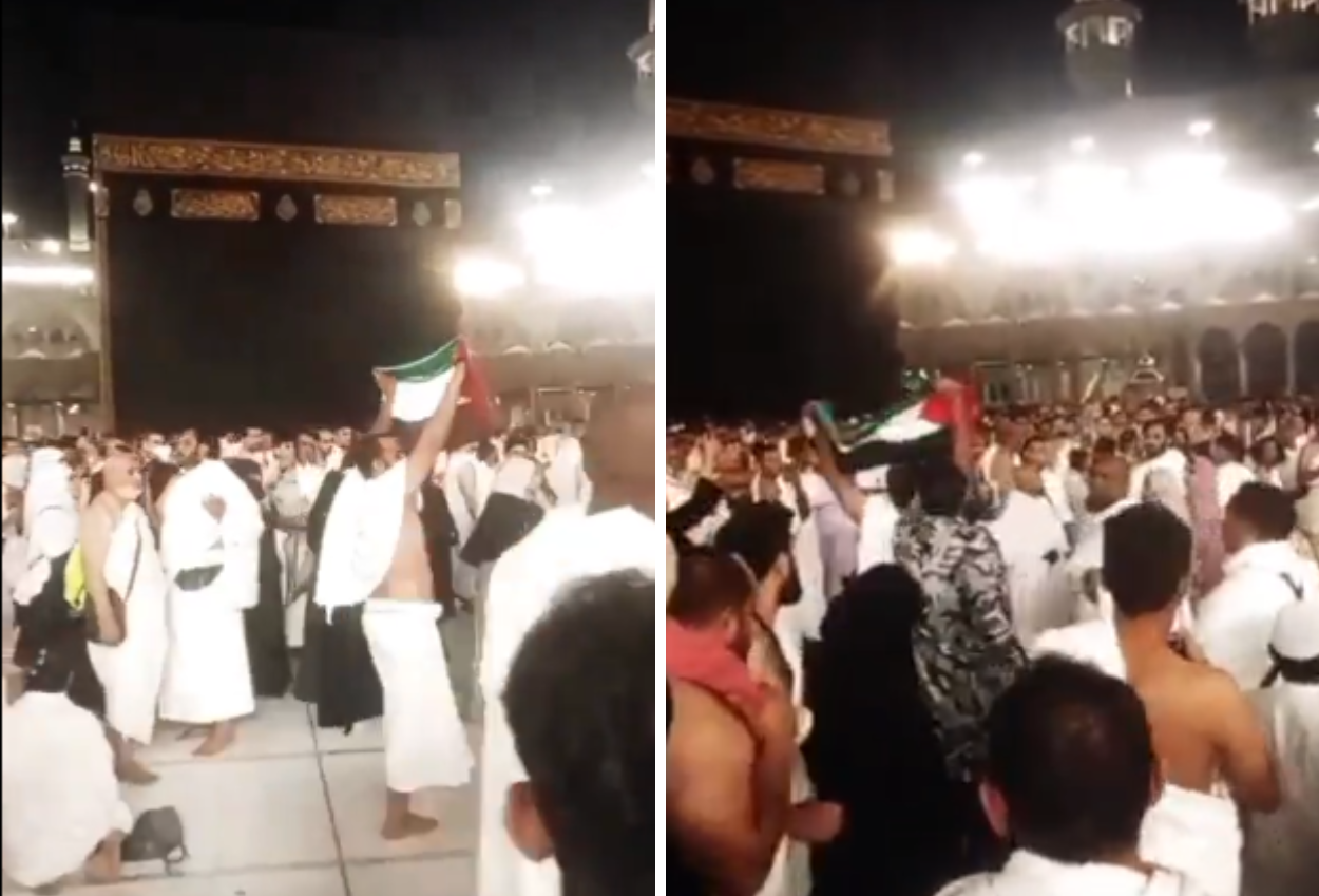 Kibarkan bendera palestina di depan ka'bah, jemaah umrah asal mesir ditangkap