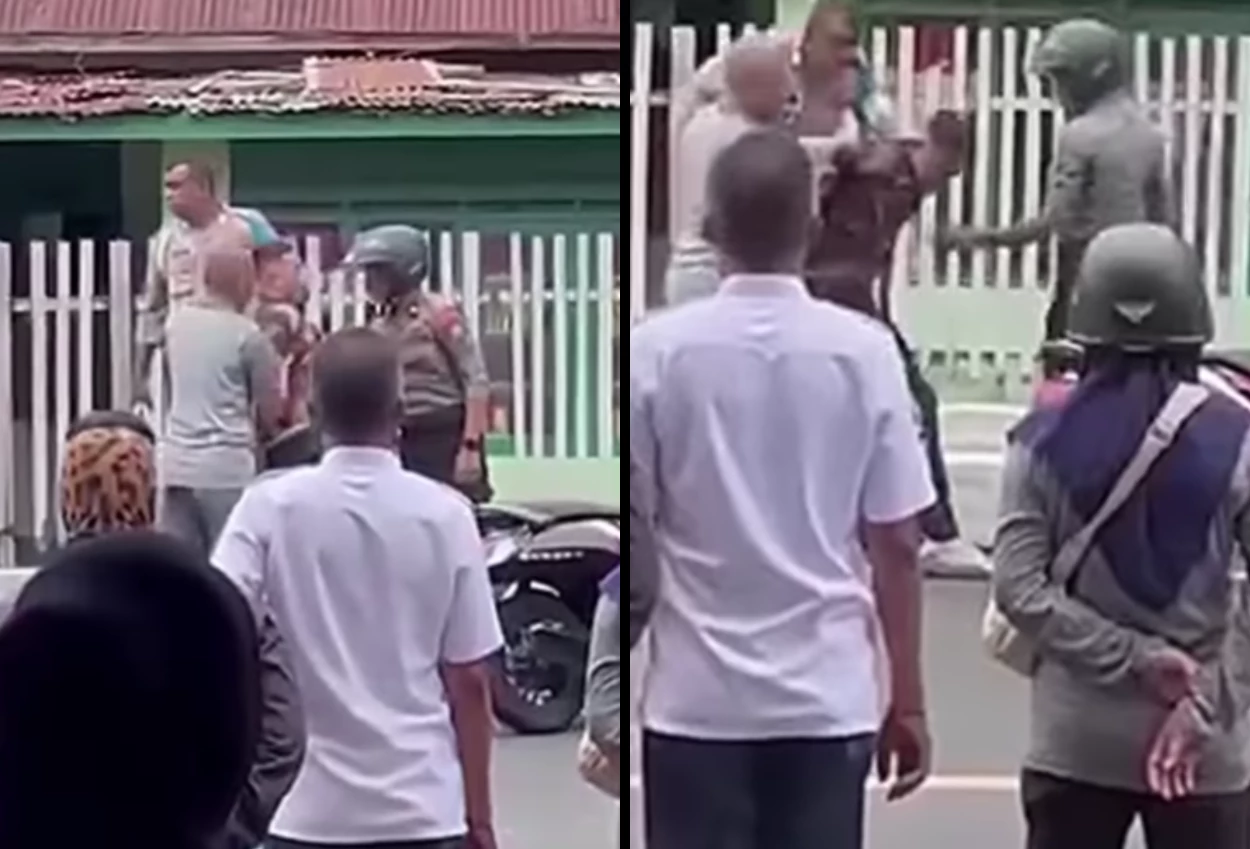 Kocak! polisi ternate nangis minta tolong di jalan saat dijemput propam