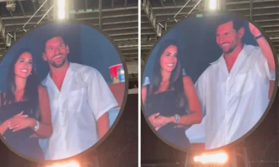 Lionel messi tertangkap kamera 'kiss cam' bersama istri di konser coldplay