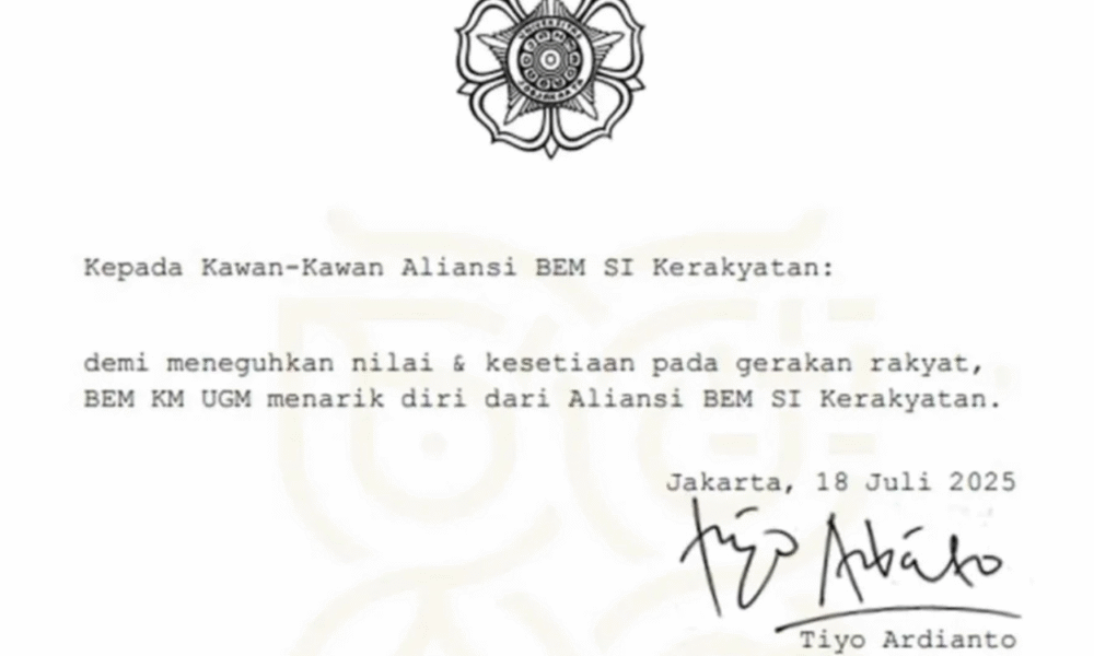 UGM Keluar dari Aliansi BEM SI: Kami Enggan jadi Bagian dari Kemunduran Gerakan