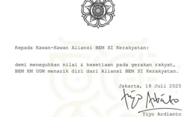 UGM Keluar dari Aliansi BEM SI: Kami Enggan jadi Bagian dari Kemunduran Gerakan