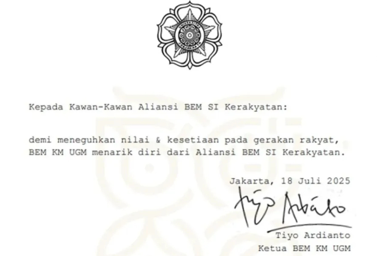 UGM Keluar dari Aliansi BEM SI: Kami Enggan jadi Bagian dari Kemunduran Gerakan