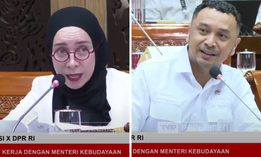 Momen melly goeslaw dan giring saling lempar nyanyian saat rapat dpr