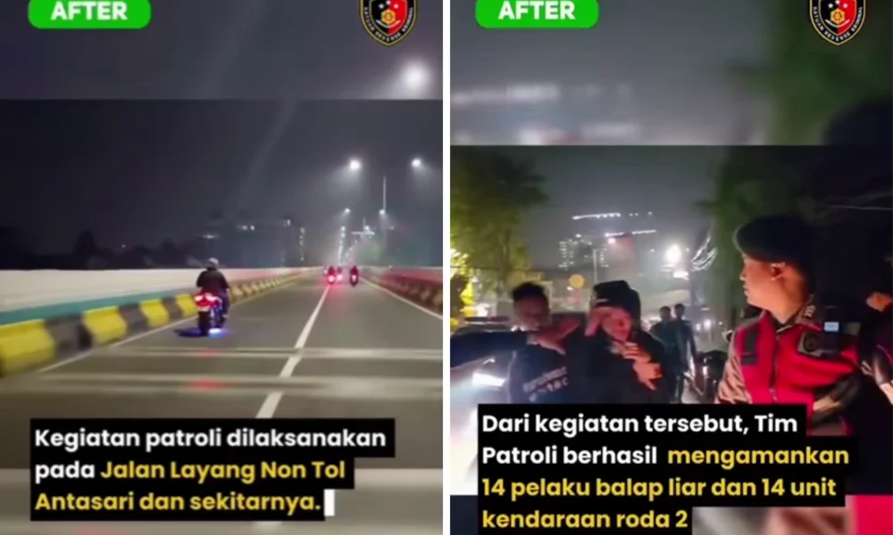 Polisi amankan belasan pelaku balap liar di jalan layang non tol antasari