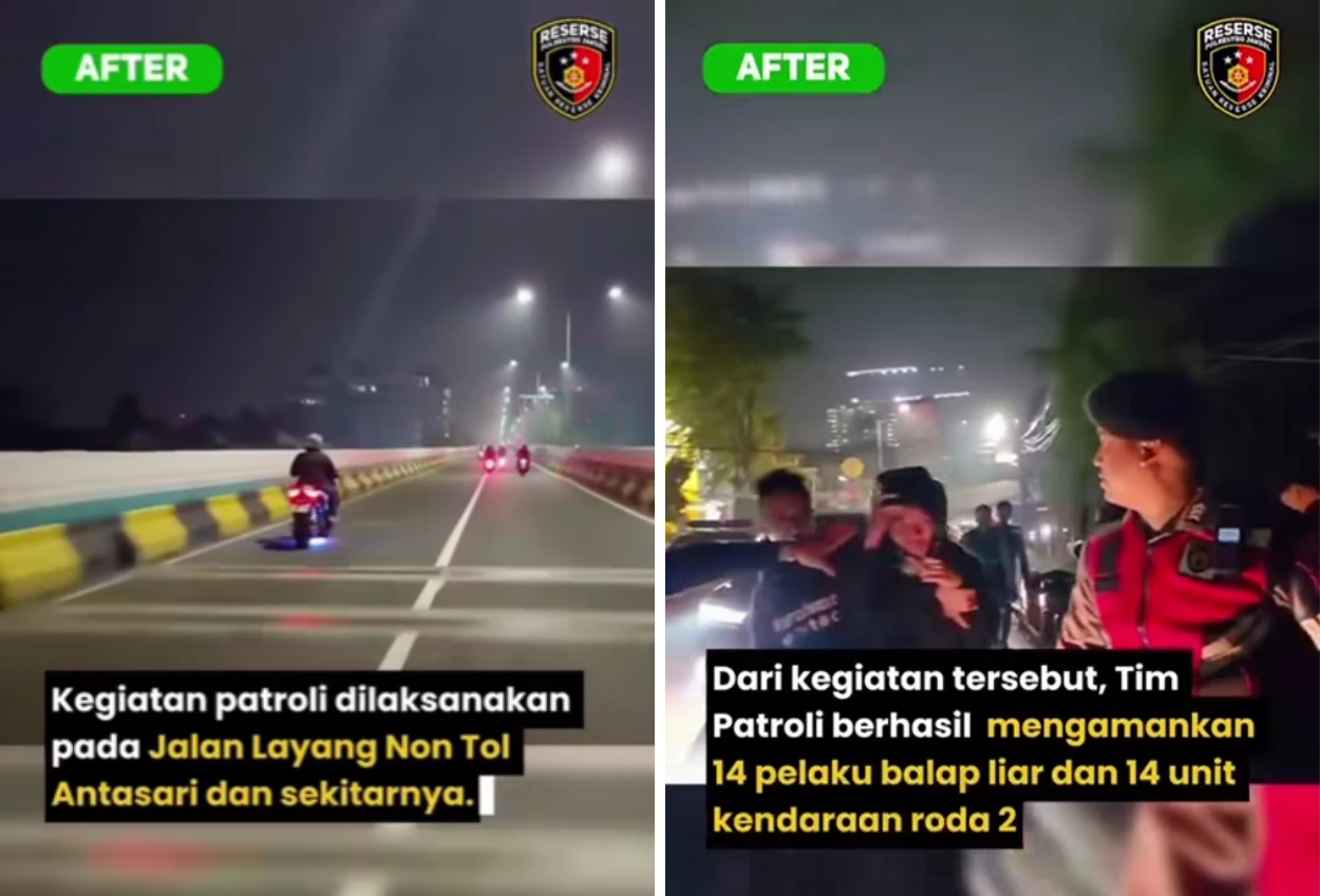 Polisi amankan belasan pelaku balap liar di jalan layang non tol antasari
