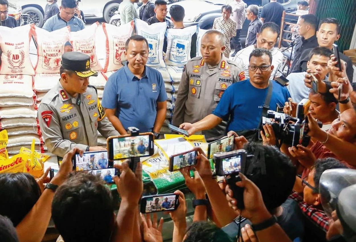 Polisi sita 9 ton beras oplosan berlabel 'harga premium' di riau