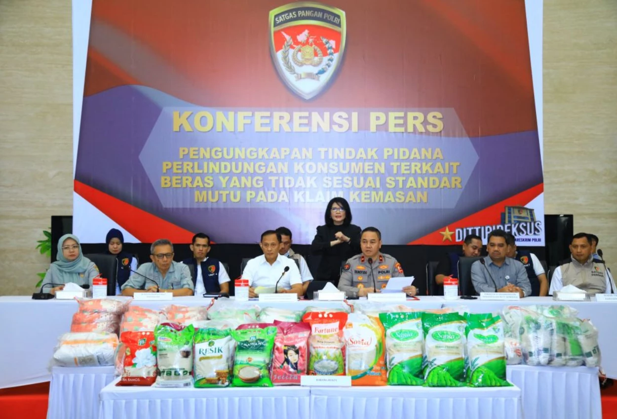 Satgas pangan bongkar 5 merek beras tak penuhi standar mutu, kerugian capai rp99 triliun