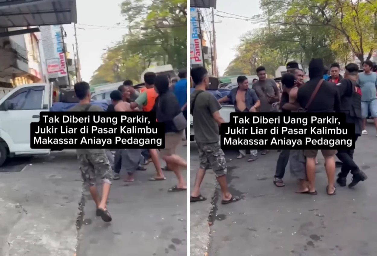 Tolak bayar rp10 ribu, jukir liar di makassar aniaya pedagang sayur