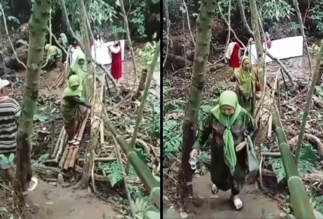 Viral! warga tangerang berebut air ajaib dari akar beringin, disebut penuh berkah