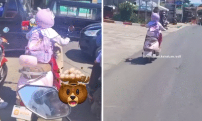 Waduh! anak sd terekam video bawa motor listrik di jalan raya