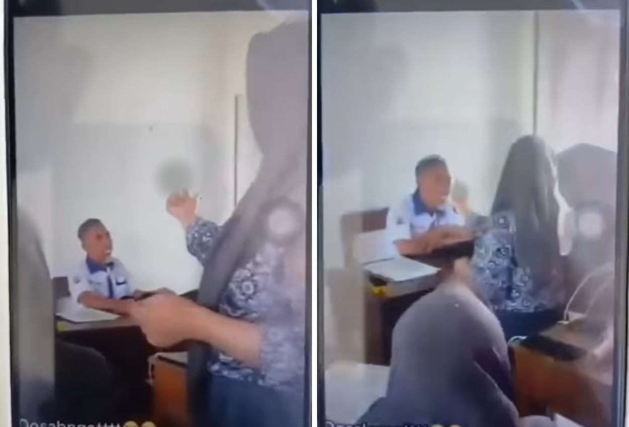siswi smk acungkan jari tengah ke muka guru, orang tua nangis minta maaf