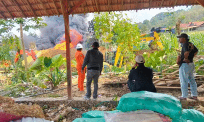 Api dari ledakan sumur minyak di blora belum padam