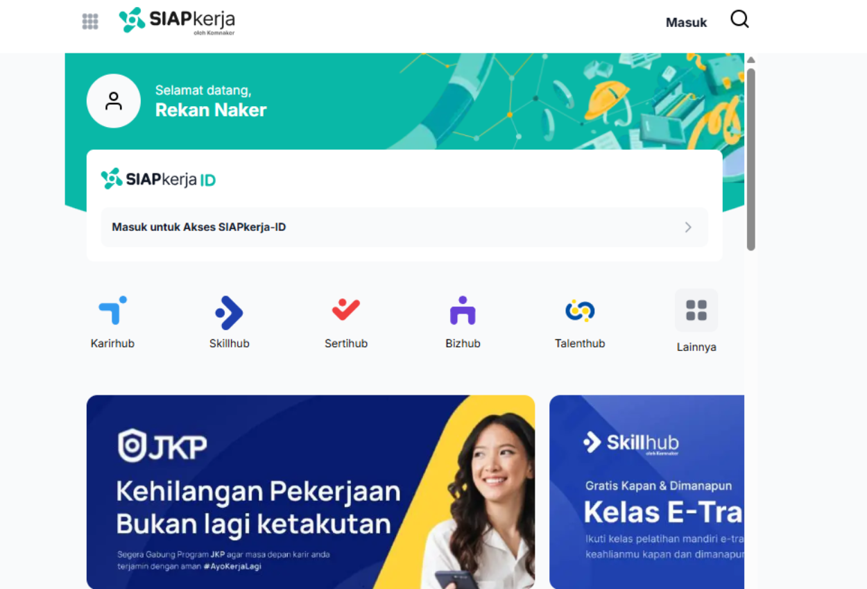 Begini cara daftar akun siapkerja untuk ikut job fair kemnaker