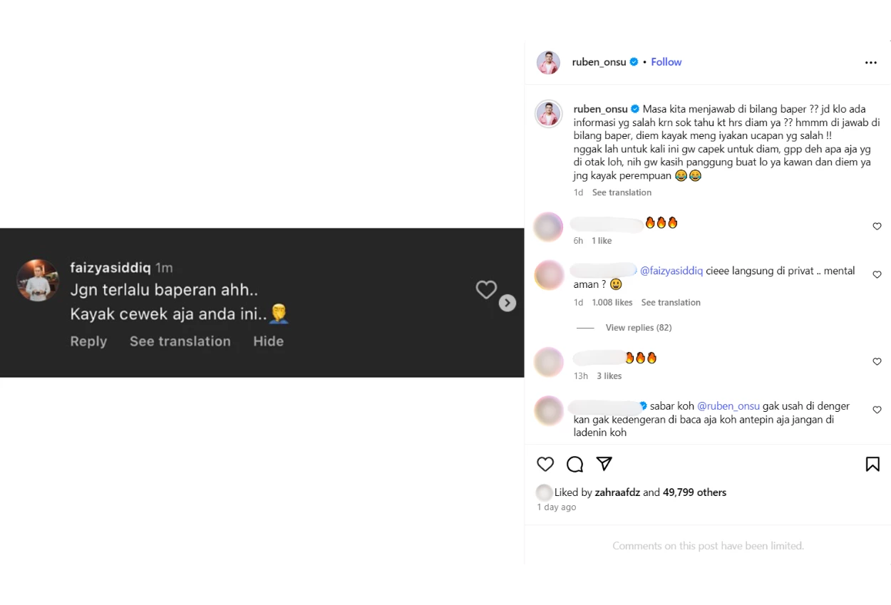 Begini jawaban ruben onsu saat disebut netizen kayak cewek