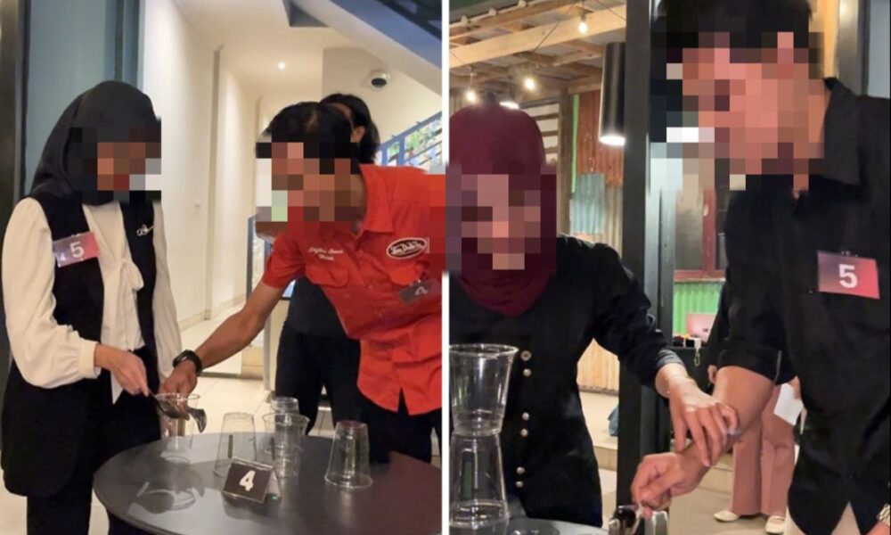 Ciee..para peserta semringah saat ikuti keseruan couple games di acara blind date experience