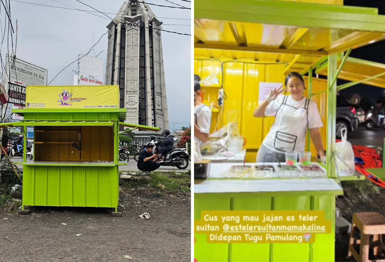 Dimodali anak rp50 juta, kalina ocktaranny jual es teler hingga ramai pembeli