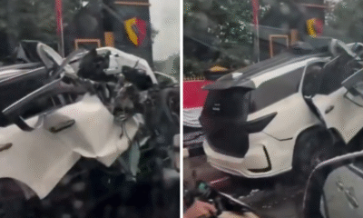 Fortuner hantam truk di serpong, pengemudi tewas