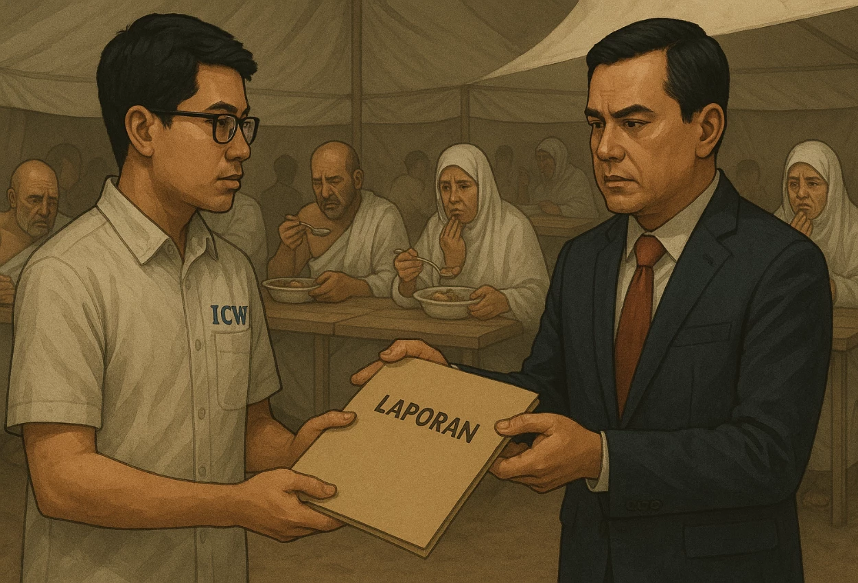 Icw endus dugaan korupsi makanan jemaah haji, lapor ke kpk