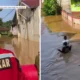 Kali angke meluap, perumahan di villa pamulang terendam banjir