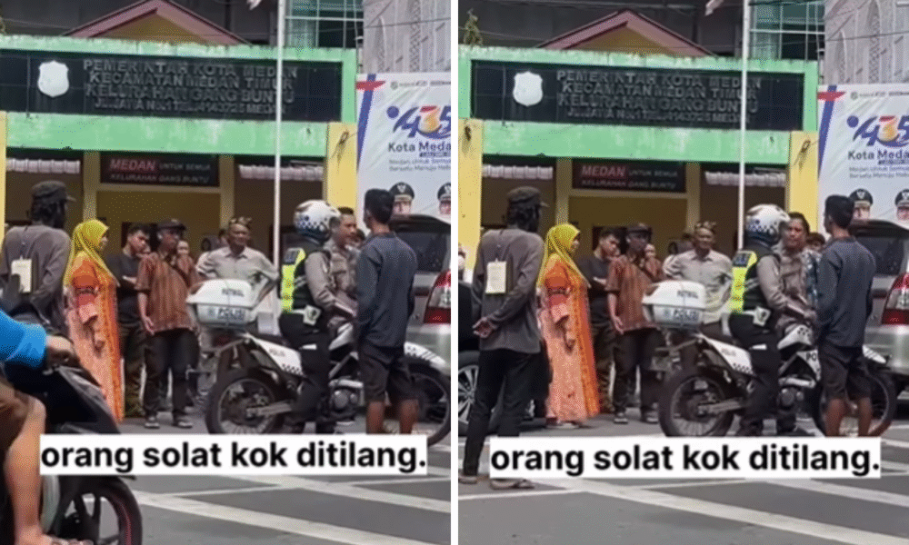 Mobil jemaah salat mau ditilang, polisi yang ada di masjid langsung turun tangan