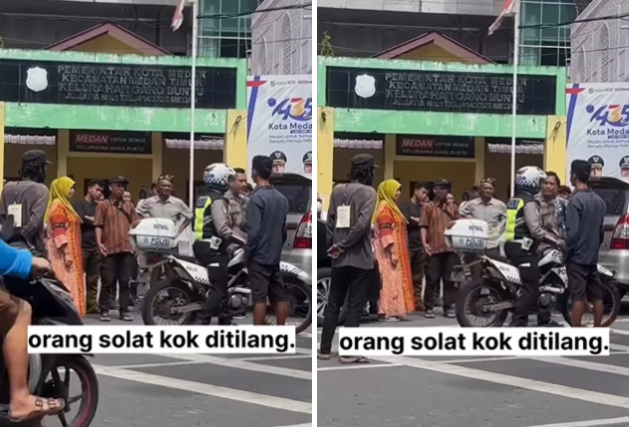 Mobil jemaah salat mau ditilang, polisi yang ada di masjid langsung turun tangan