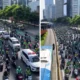 Momen ojol iring iringan antarkan affan kurniawan ke tpu karet bivak