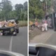 Ngeri! mobil pikap bawa rombongan ibu ibu terguling saat melaju kencang