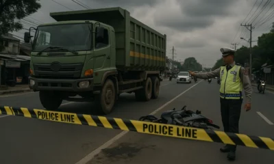 Pemotor tewas tertabrak truk yang kebut kebutan di pamulang