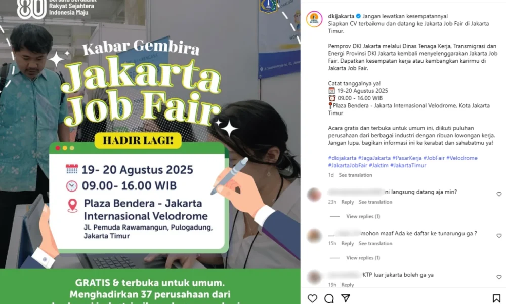 Pemprov jakarta akan gelar jobfest pada 19 20 agustus mendatang, 2.000 loker siap dibuka