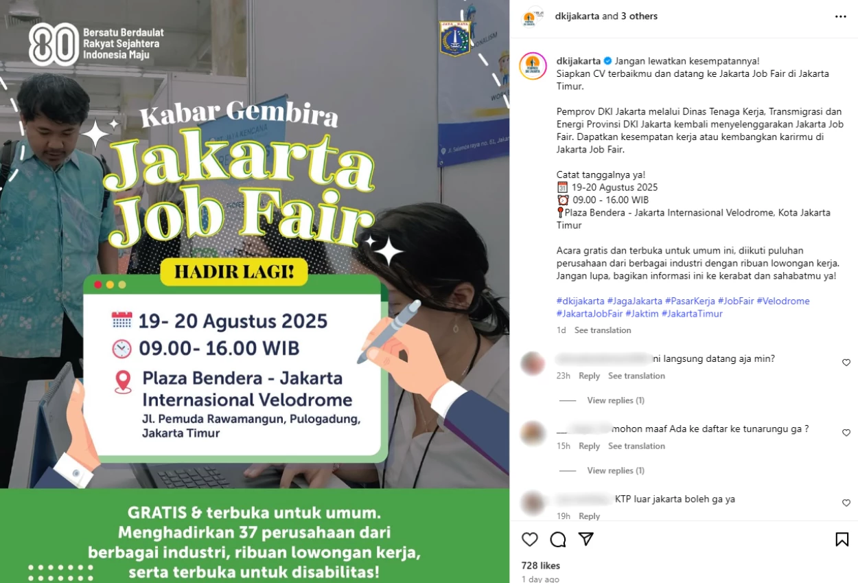 Pemprov jakarta akan gelar jobfest pada 19 20 agustus mendatang, 2.000 loker siap dibuka