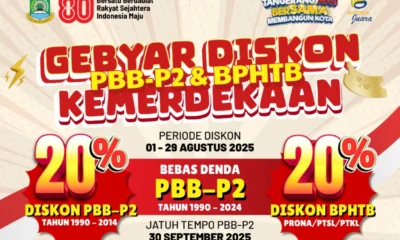 Peringati hut ri ke 80, pemkot tangerang beri diskon pbb p2 dan bphtb bayar 80% tanpa denda